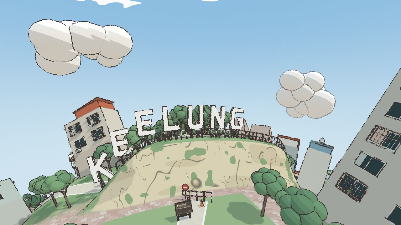 基隆小行星遊戲畫面：KEELUNG 字