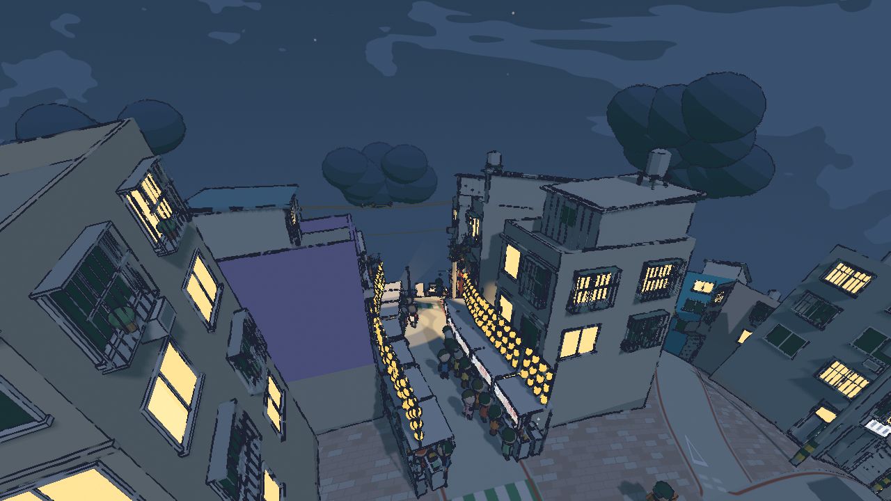 基隆小行星遊戲畫面：廟口奠濟宮與廟口夜市